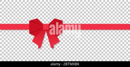 Nastro rosso archetto in stile origami, vettore Illustrazione Vettoriale
