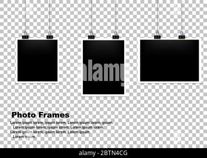 Appendere il Photo Frame Imposta sfondo isolato. Illustrazione Vettoriale Illustrazione Vettoriale