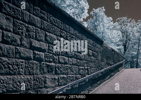 immagine a infrarossi - collina di lindenhof - città di zurigo - svizzera Foto Stock