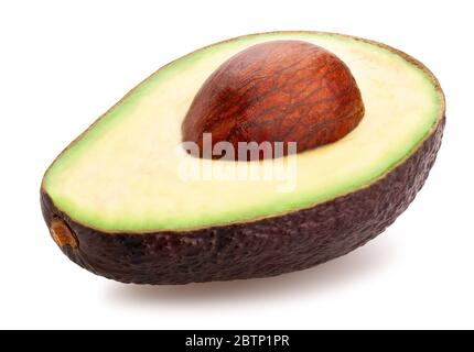 percorso avocado in asino a fette isolato su bianco Foto Stock