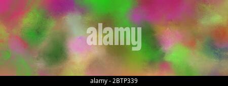 banner di sfondo orizzontale dipinto con colore marrone pastello, verde foresta e rosa moderato. può essere utilizzato come intestazione o banner. Foto Stock