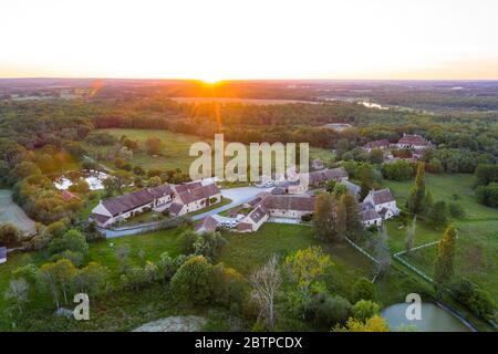 Francia, Indre, Berry, Parco Naturale Regionale del Brenne, Rosnay, le Bouchet frazione (vista aerea) // Francia, Indre(36), Berry, Parc naturel régional de la Foto Stock