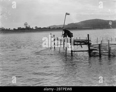 Pesca del salmone in Scozia . 1935 Foto Stock