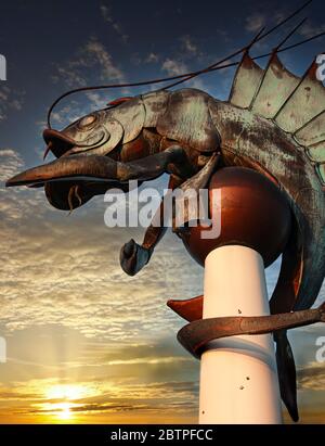 Il Leviathan, o localmente conosciuto come il 'Barbican Prawn' a Plymouth, Devon UK Foto Stock