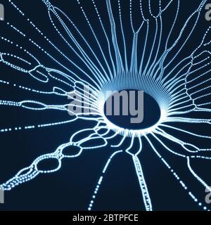 Spazio vortex. Buco nero costituito da particelle volanti. Abstract Background. 3D illustrazione vettoriale. Illustrazione Vettoriale