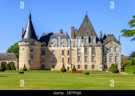 Francia, Indre, Parco Naturale Regionale della Brenne, Azay le Ferron, il castello, parco e giardino // Francia, Indre (36), Parc naturel régional de la Brenne, Az Foto Stock