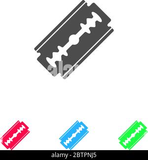 Icona rasoio piatta. Pittogramma a colori su sfondo bianco. Simbolo dell'illustrazione vettoriale e icone di bonus Illustrazione Vettoriale