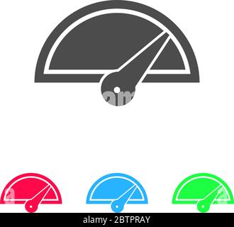Icona velocità piatta. Pittogramma a colori su sfondo bianco. Simbolo dell'illustrazione vettoriale e icone di bonus Illustrazione Vettoriale