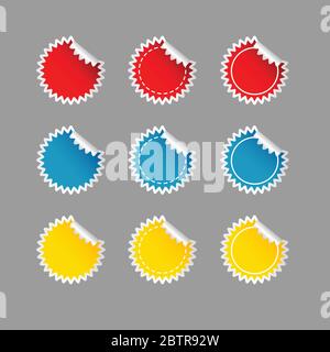 etichetta impostare il colore sull'illustrazione vettoriale grigia Illustrazione Vettoriale