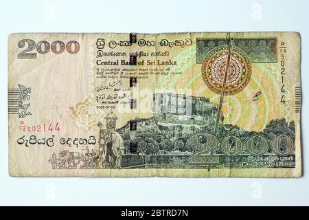 Duemila rupie, rupia dello Sri Lanka, Sri Lanka-Rupie, LKR, Sri Lanka, Asia Foto Stock