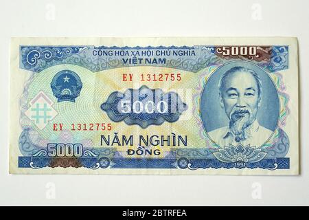 Cinquemila dong, vietnamita đồng, Vietnamesischer Dong, VND, Vietnam, Asia Foto Stock