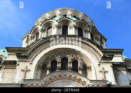 Cattedrale di Saint Alexander Nevsky a Sofia, Bulgaria. Monumento ortodosso. Foto Stock