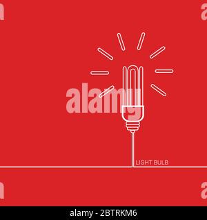 illustrazione vettoriale rossa della lampadina Illustrazione Vettoriale