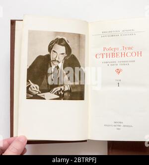 Collected Works of Robert Louis Stevenson, pubblicato per la prima volta nel 1981 in URSS. Foto Stock
