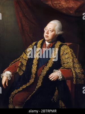 Frederick North, II conte di Guilford (Lord North: 1732-1792), ritratto di Nathaniel Dance-Holland, olio su tela, 1773-74. Foto Stock