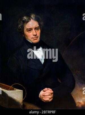 Michael Faraday (1791-1867), ritratto di Thomas Phillips, olio su tela, 1841-1842. Foto Stock