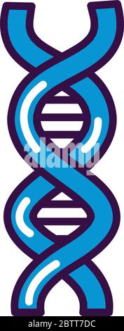 Icona della catena del DNA su sfondo bianco, stile del colore della linea, illustrazione vettoriale Illustrazione Vettoriale