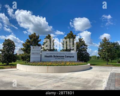 Orlando, FL/USA -5/6/20: Il cartello all'ingresso della University of Central Florida School of Medicine a Lake Nona a Orlando, Florida. Foto Stock