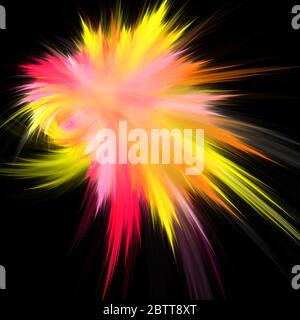 Nuvola pelosa gialla e rosa astratta Foto Stock