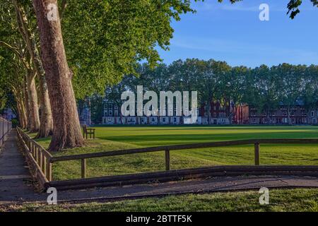 Immagine luminosa dei campi da gioco di Londra in estate Foto Stock