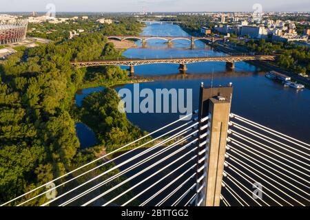Vista aerea del centro di Varsavia Foto Stock