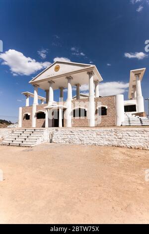 Monumento di Alessandro il Grande, Battaglia degli Idaspi, Jalalpur, fiume Jhelum, distretto di Jhelum, provincia di Punjab, Pakistan, Asia meridionale, Asia Foto Stock