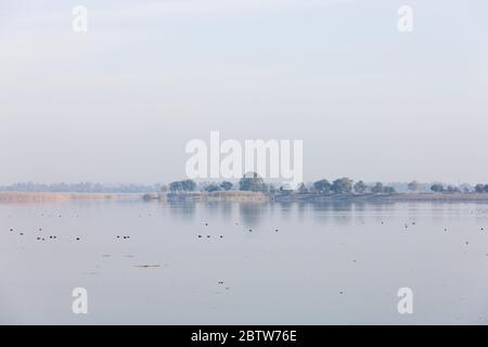 Jhelum River, Rasul Barrage e ponte, vicino a Mong, Jhelum District, Punjab Province, Pakistan, Asia meridionale, Asia Foto Stock