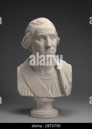 George Washington. Nato nella Contea di Westmoreland, Virginia nel 1784, lo scultore francese Jean-Antoine Houdon accettò di eseguire una statua in marmo di George Washington per il Campidoglio della Virginia a Richmond. Foto Stock