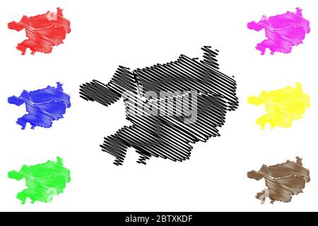 Heidelberg City (Repubblica federale di Germania, Baden-Wurttemberg) mappa illustrazione vettoriale, schizzo di ciottoli Città di Heidelberg mappa Illustrazione Vettoriale