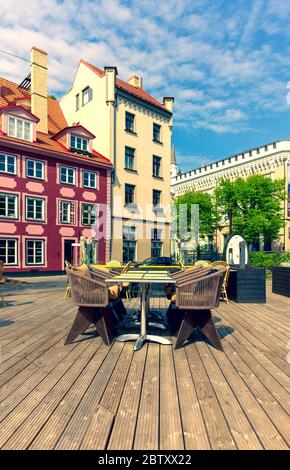 Riga City si prepara alla quarantena Foto Stock