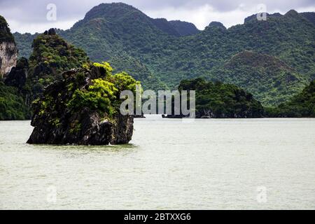 Splendido scenario della baia di ha along in Vietnam Foto Stock