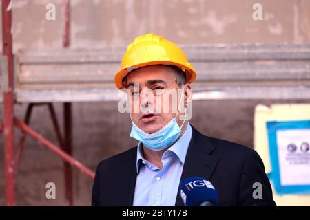 Roma, Italia. 28 Maggio 2020. Il Presidente della Regione Lazio Nicola Zingaretti in una conferenza stampa nel 3° distretto di Tiburtini, per presentare nuovi appartamenti popolari Credit: SPP Sport Press Photo. /Alamy Live News Foto Stock