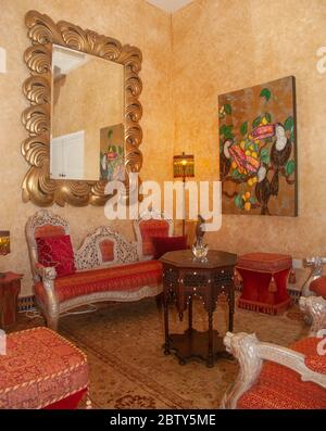 Villa Toucan Hill, una villa in stile marocchino, la più alta villa sull'Isola di Mustique. Un paradiso esclusivo, una fuga e una destinazione caraibica Foto Stock