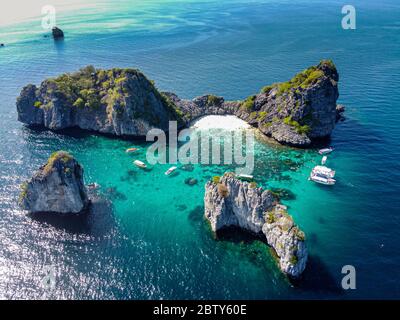 Aereo di Koh ha, Mu Ko Lanta National Park, Thailandia, Sud-est asiatico, Asia Foto Stock