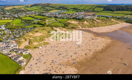 Croyde Beach, Croyde, North Devon, Inghilterra, Regno Unito, Europa Foto Stock