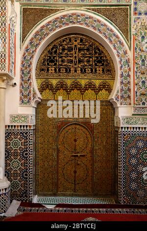 All'interno di Zawiya di Moulay Idriss II, Medina Vecchia (Fes el-Bali), Sito Patrimonio dell'Umanità dell'UNESCO, Fez, Marocco, Africa del Nord, Africa Foto Stock
