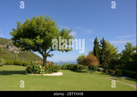 Bella tenuta del Marbella Beach Hotel, Corfu, Grecia. Foto Stock