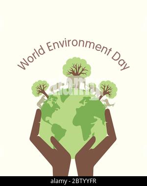 illustrazione vettoriale creativa del design di banner di giorno dell'ambiente mondiale Illustrazione Vettoriale