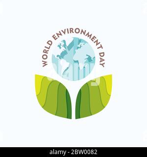 illustrazione vettoriale creativa del design di banner di giorno dell'ambiente mondiale Illustrazione Vettoriale