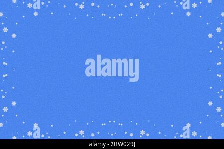Sfondo grafico in blu con un bordo di un fiocchi di neve che circondano la zona vuota con spazio per il testo, concetto per l'inverno, vacanza, Natale Foto Stock
