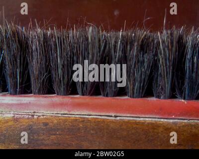 Primo piano di una spazzola per lucidare le scarpe Foto Stock