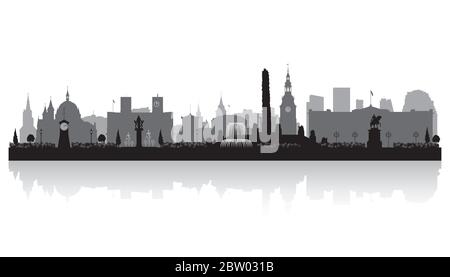 Illustrazione della silhouette vettoriale dello skyline della città di Oslo Norvegia Illustrazione Vettoriale