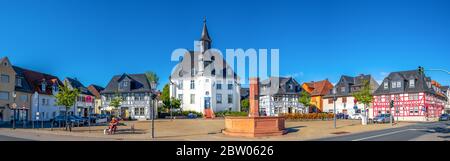 City hall and market, Usingen, Germany Foto Stock