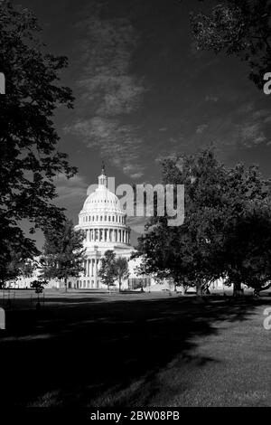 Il Campidoglio degli Stati Uniti, First St se, Washington, DC 20004, USA. Fotografato di giorno. Destinazione turistica americana. Congresso degli Stati Uniti Foto Stock