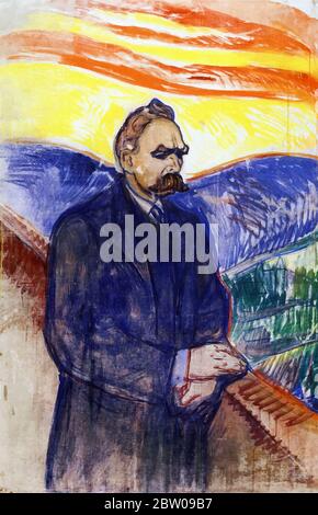 Il Museo Munch di Oslo, Norvegia, ha modificato digitalmente il Friedrich Nietzsche di Edvard Munch 1906 Foto Stock