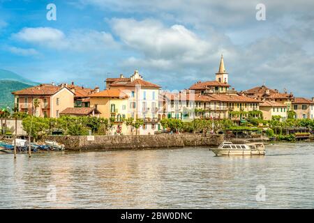 Isola dei pescatori al Lago maggiore, vista dal lago, Piermont, Italia Foto Stock