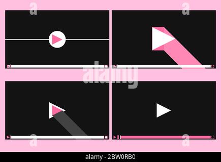 Schermata lettore. Gruppo isolato di Media Player. Lettore di film online. Illustrazione vettoriale Illustrazione Vettoriale