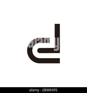 lettera astratta dl vettore di logo con simbolo di linea geometrica semplice Illustrazione Vettoriale