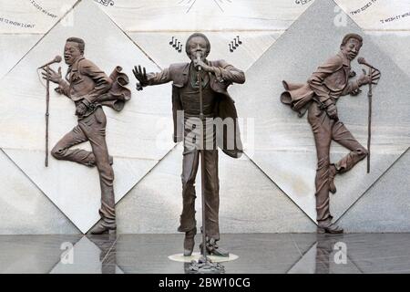 Eddie Kendrick Memorial, storico quartiere della 4th Avenue, Birmingham, Alabama, Stati Uniti Foto Stock