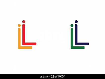 Logo lettere doppie L e doppie i minimalista Illustrazione Vettoriale